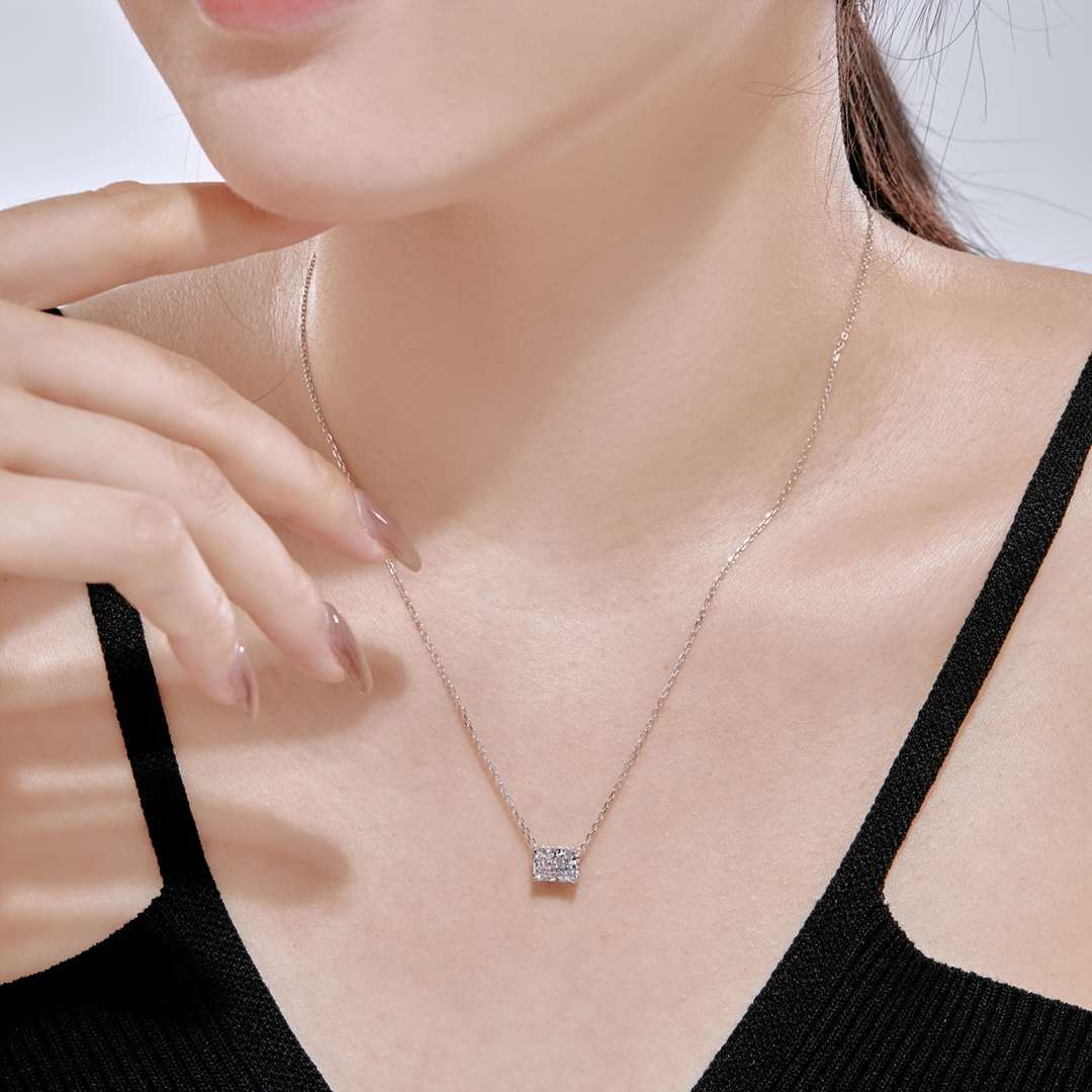 [Olivia Jewelry]Luxurious Square Shape Colorful Necalack