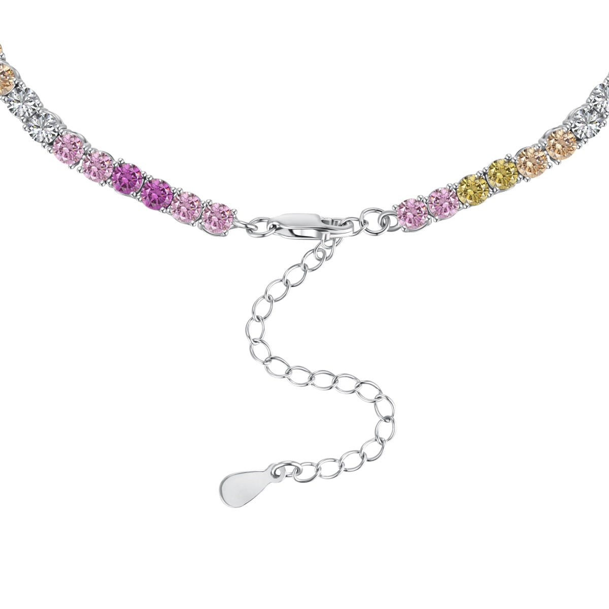 [Olivia Jewelry]Delicate Colorful Tennis Necklace