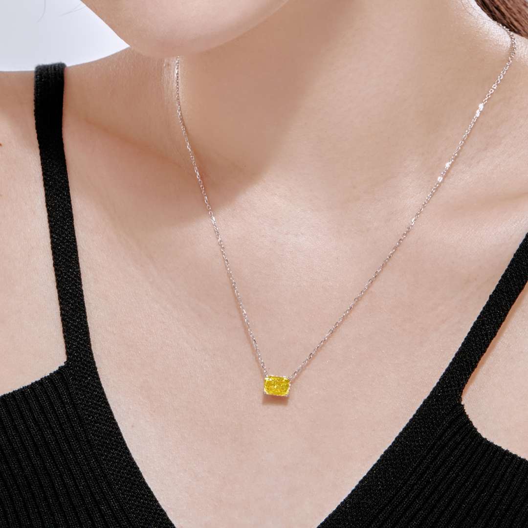 [Olivia Jewelry]Luxurious Square Shape Colorful Necalack