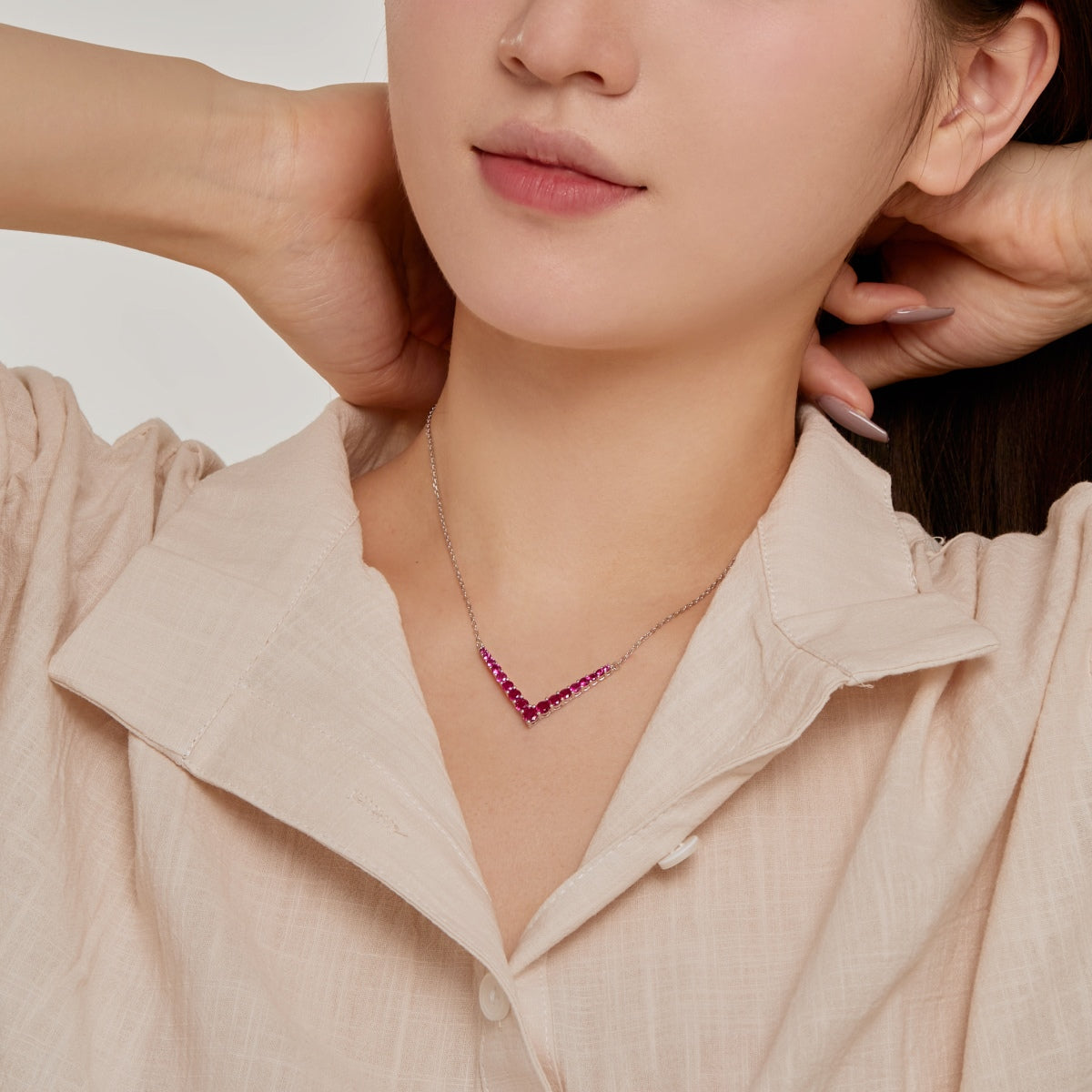 [Olivia Jewelry]Ornate Round Cut Necklace