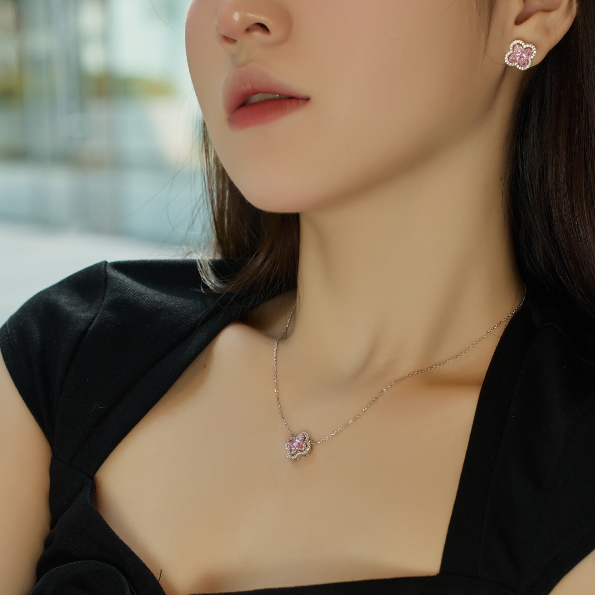 [Olivia Jewelry]Spliced Lucky Four-Leaf Clover Versatile Necklace