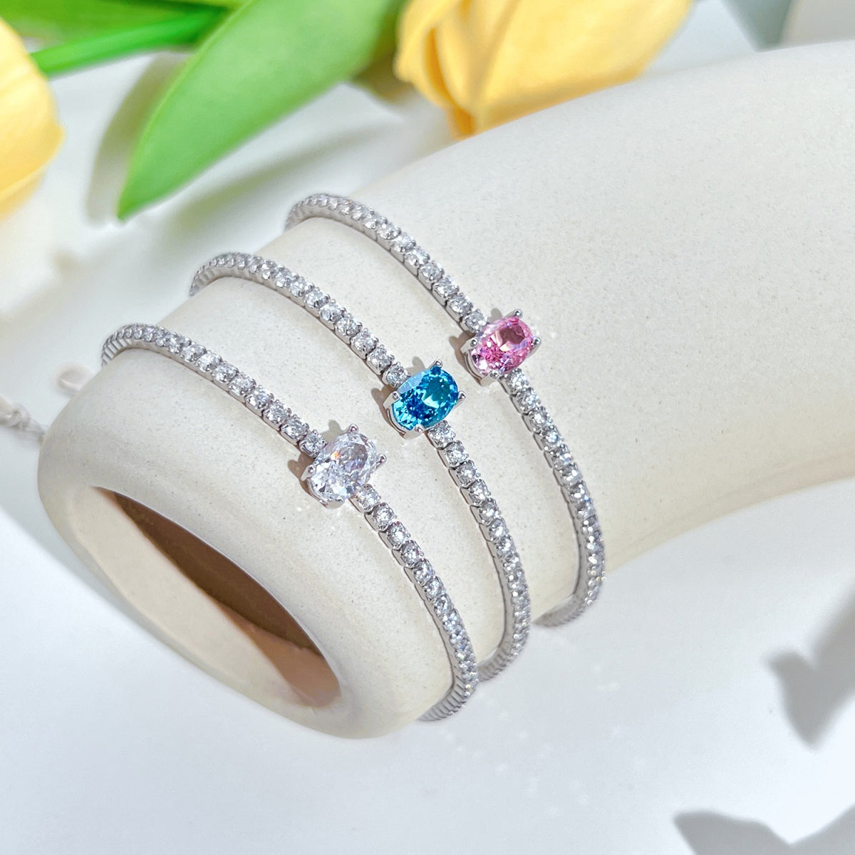 [Olivia Jewelry]0.75 Carat Exquisite Oval Cut Daily Bracelet
