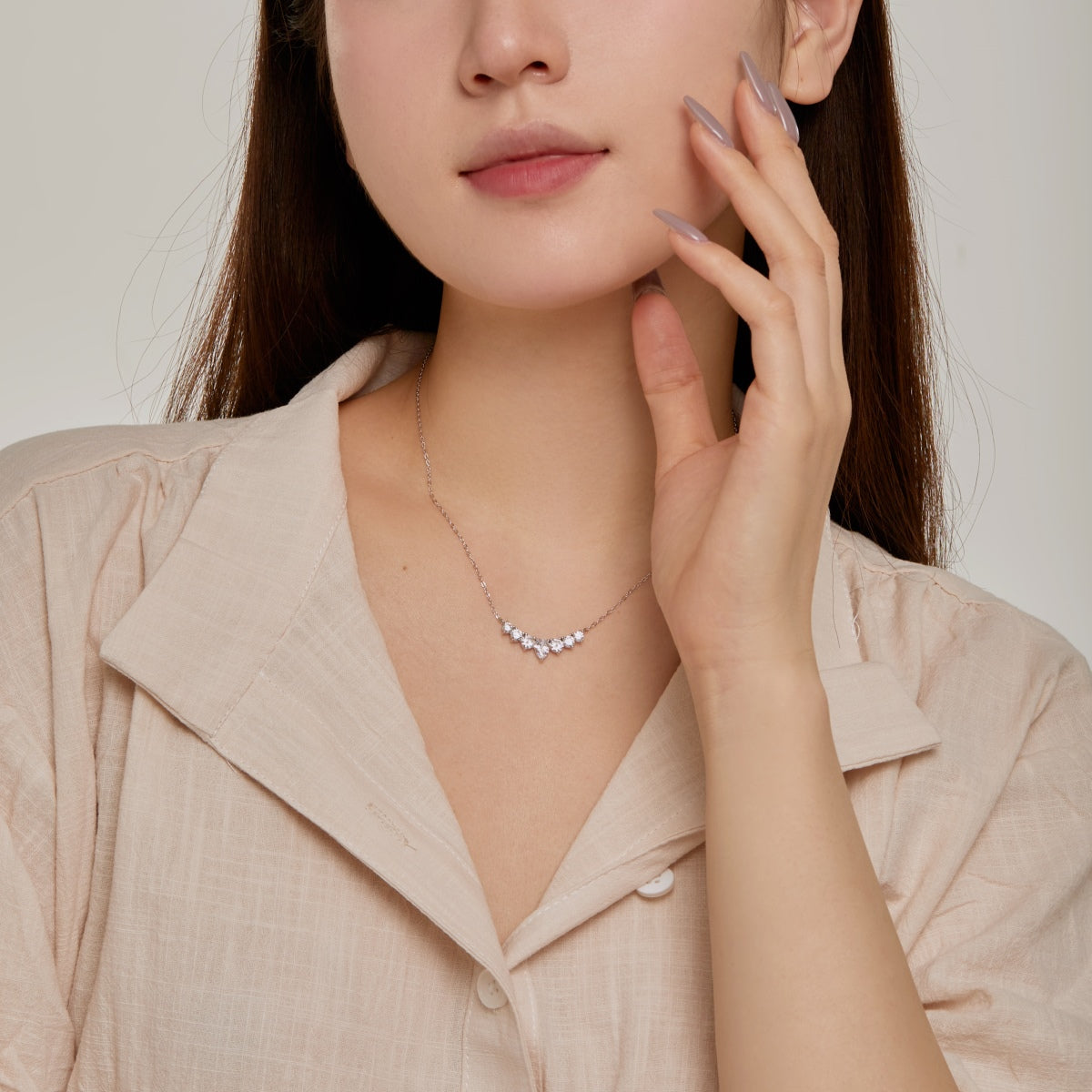 [Olivia Jewelry]Dainty Colorful Heart Necklace