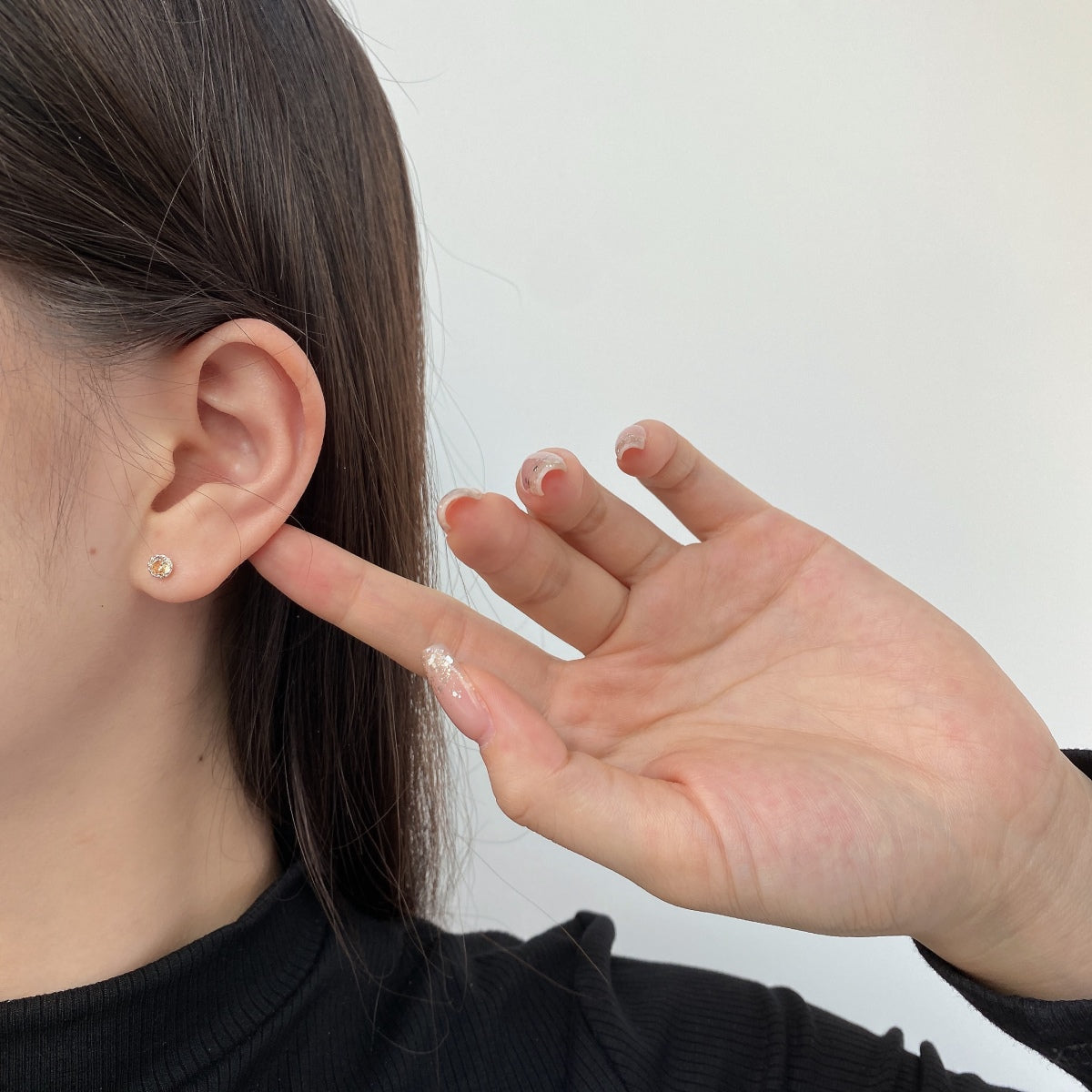 [Olivia Jewelry]Sparkling Colorful Round Shape Earrings