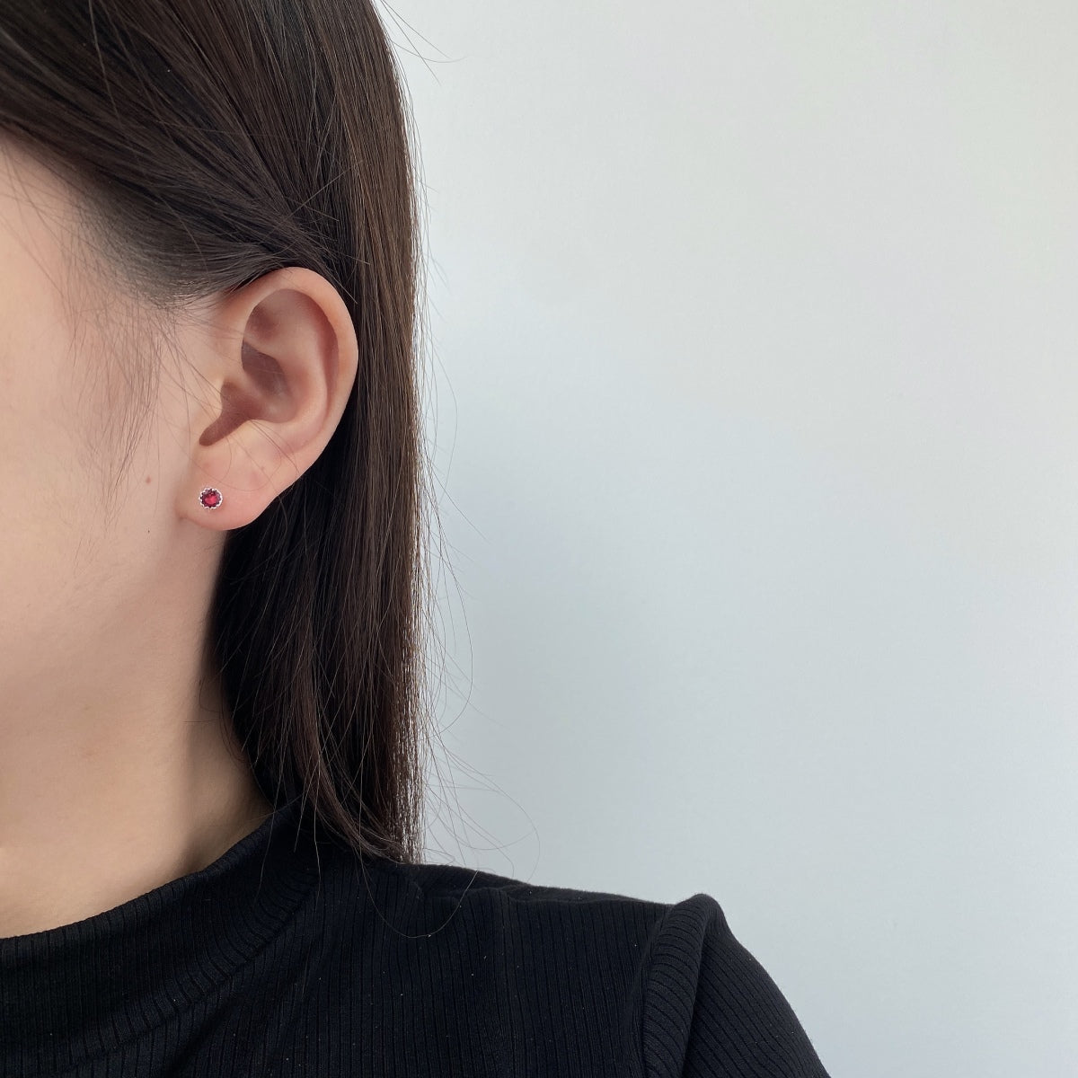 [Olivia Jewelry]Sparkling Colorful Round Shape Earrings