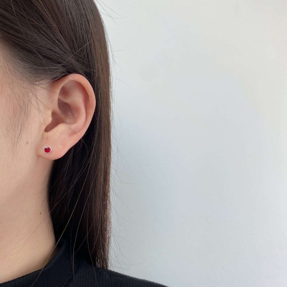 [Olivia Jewelry]Sparkling Colorful Round Shape Earrings