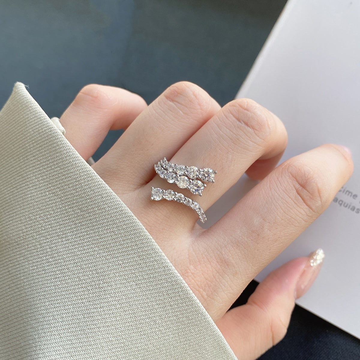 [Olivia Jewelry]Unique Vivid Snake Shape Daily Ring