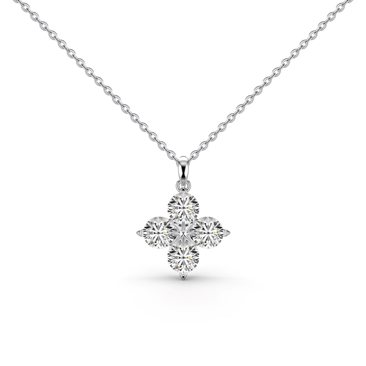 [Olivia Jewelry]Four-Leaf Clover And Eight-Pointed Star Necklace