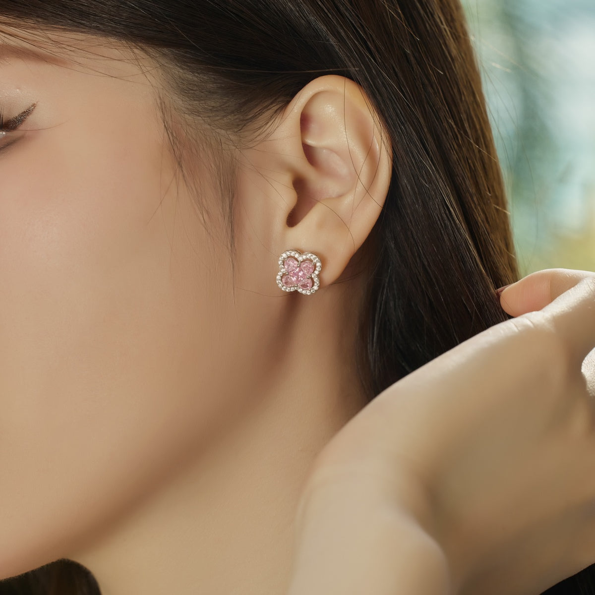 [Olivia Jewelry]Lucky Four-Leaf Clover Exquisite Earrings
