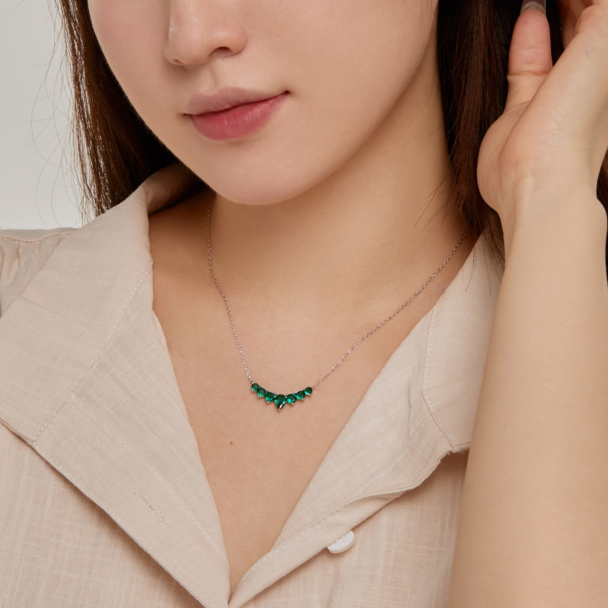[Olivia Jewelry]Dainty Colorful Heart Necklace