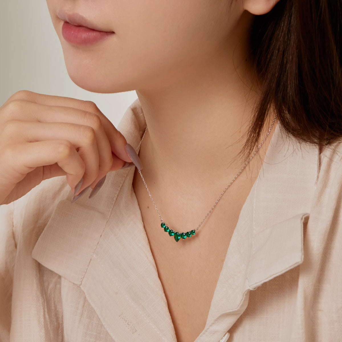 [Olivia Jewelry]Dainty Colorful Heart Necklace