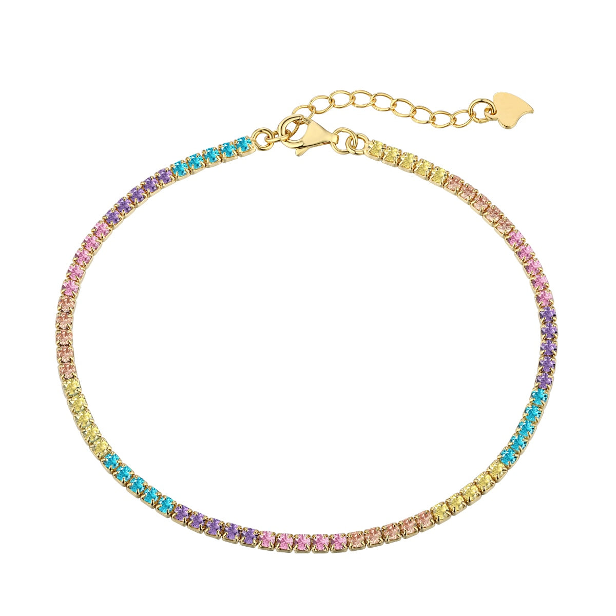 [Olivia Jewelry]Dazzling Colorful Round Cut Daily Bracelet