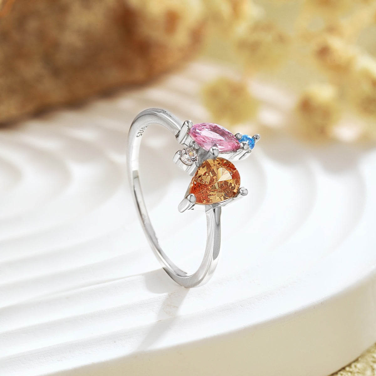 [Olivia Jewelry]Radiant Colorful Multi Cut Daily Ring