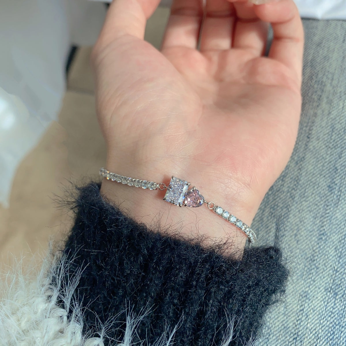 [Olivia Jewelry]Dazzling Unique Multi Shape Lover Bracelet