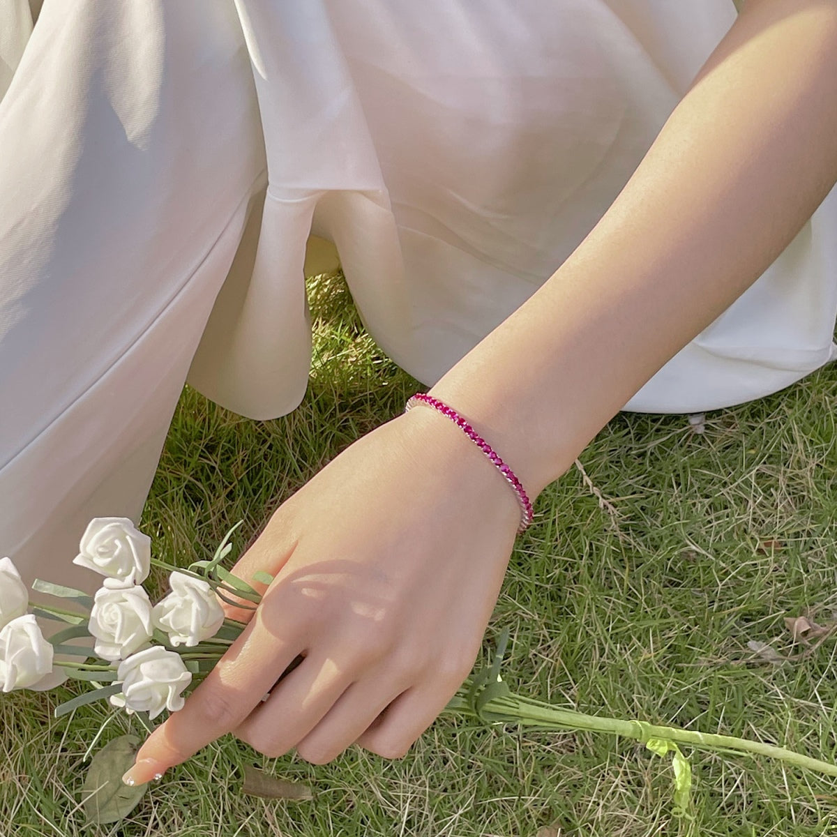 [Olivia Jewelry]Radiant Colorful Round Cut Party Bracelet