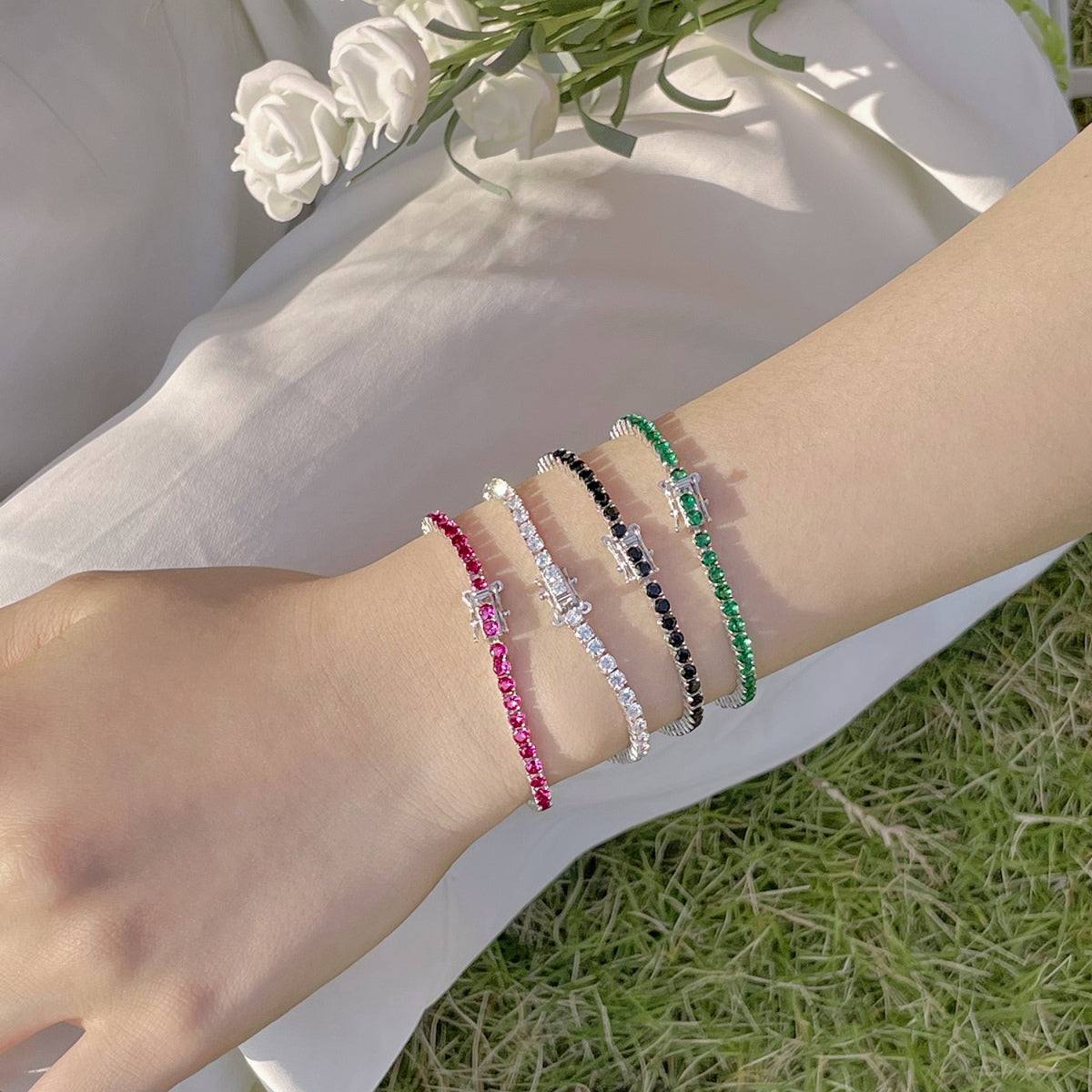 [Olivia Jewelry]Radiant Colorful Round Cut Party Bracelet
