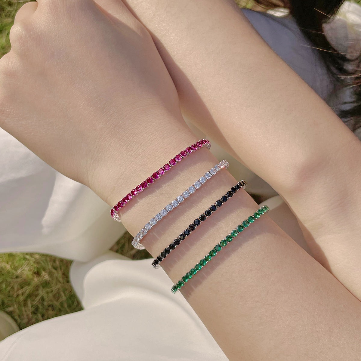 [Olivia Jewelry]Radiant Colorful Round Cut Party Bracelet