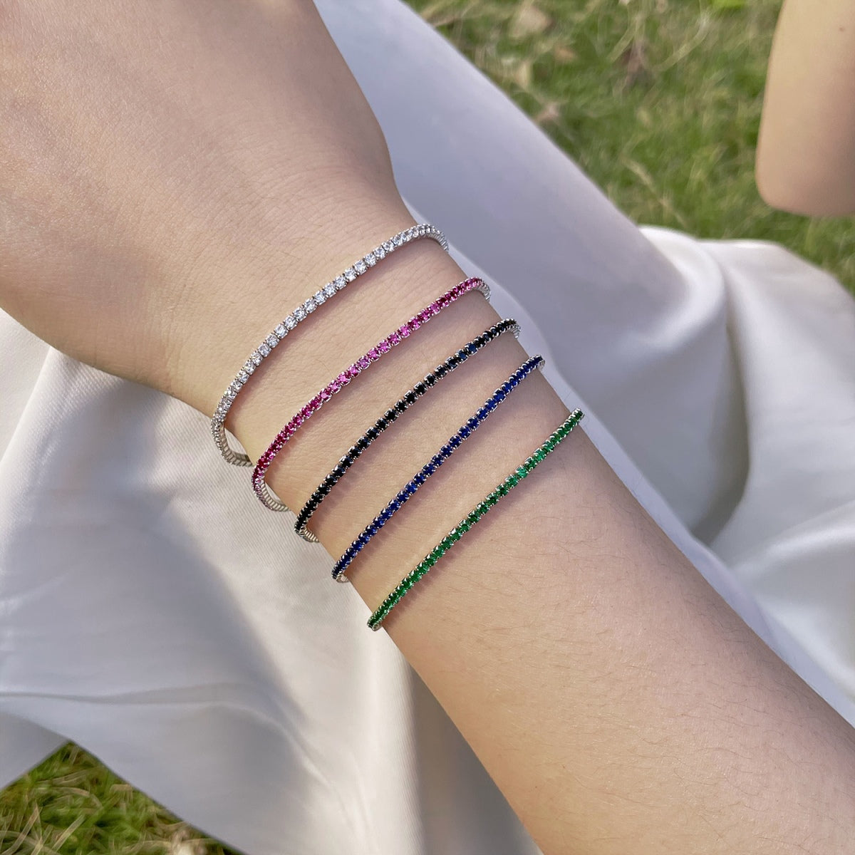 [Olivia Jewelry]Radiant Colorful Round Cut Party Bracelet