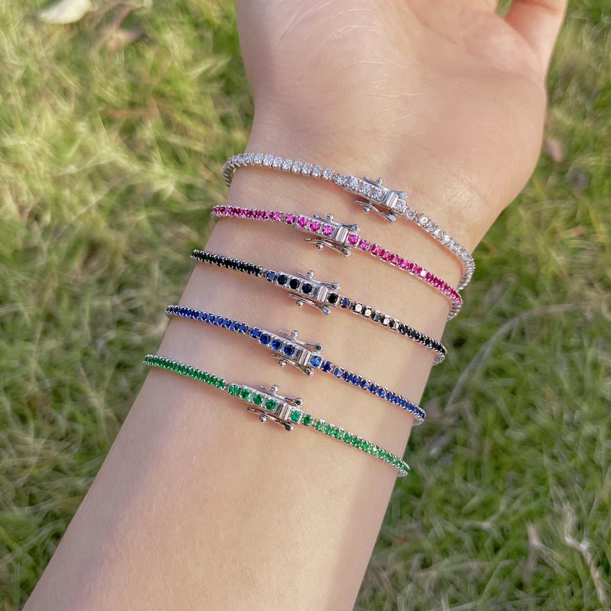 [Olivia Jewelry]Radiant Colorful Round Cut Party Bracelet