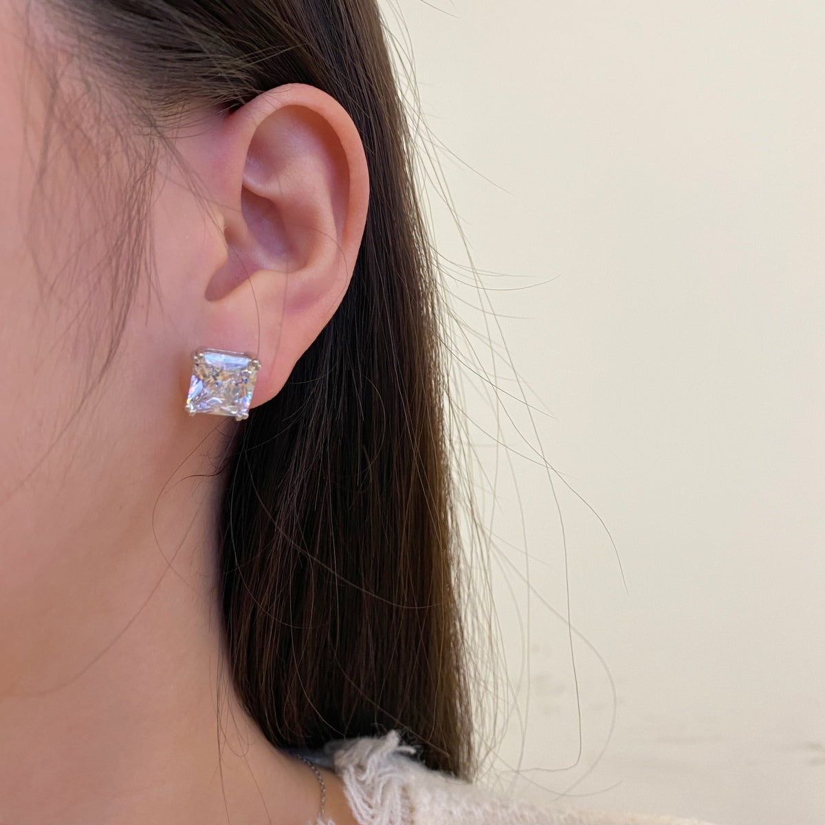 [Olivia Jewelry]Delicate Square Shape Earrings