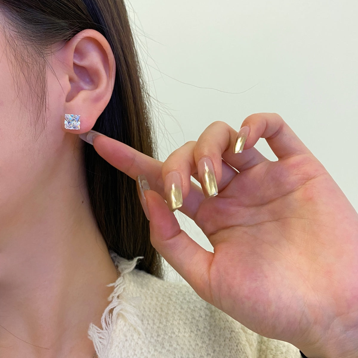 [Olivia Jewelry]Ornate Square Shape Earrings