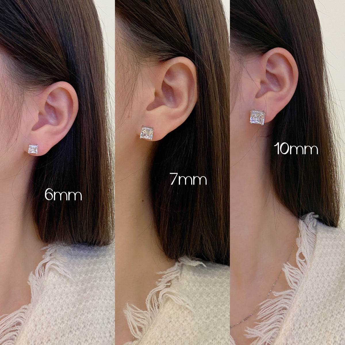 [Olivia Jewelry]Delicate Square Shape Earrings