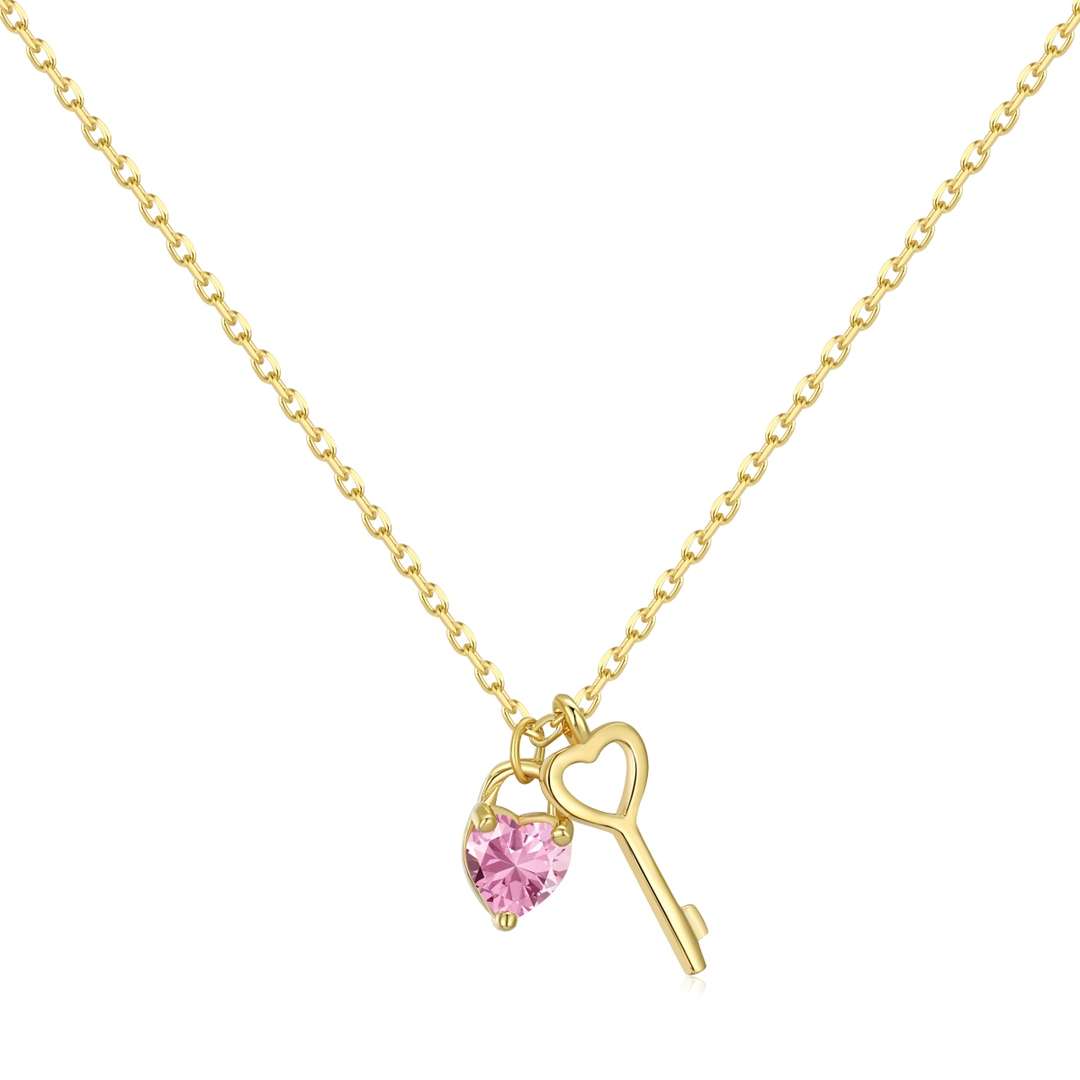 [Olivia Jewelry]Unique Heart Shape Key Pendent Necklace