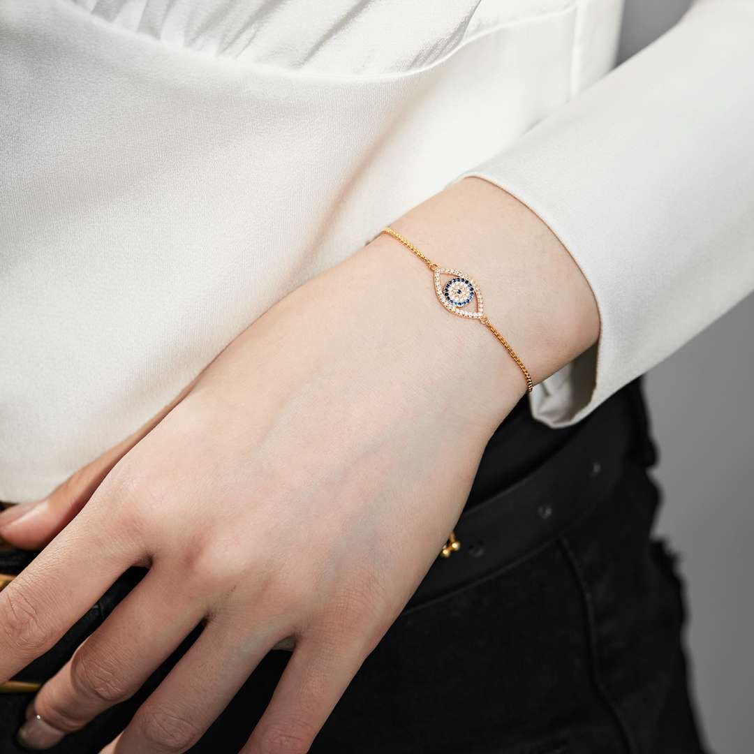 [Olivia Jewelry]Dazzling Eye Shape Necklace