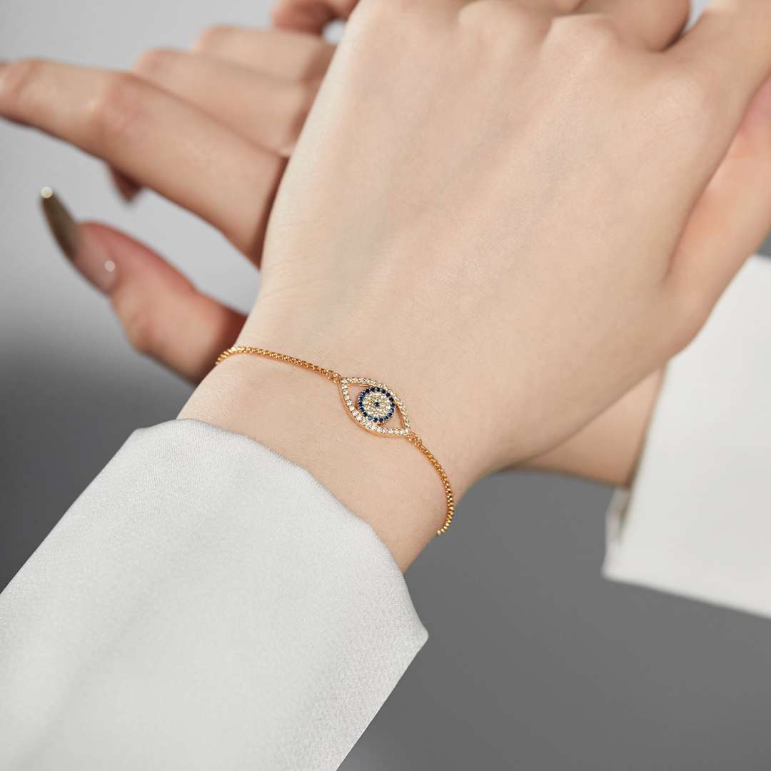 [Olivia Jewelry]Dazzling Eye Shape Necklace