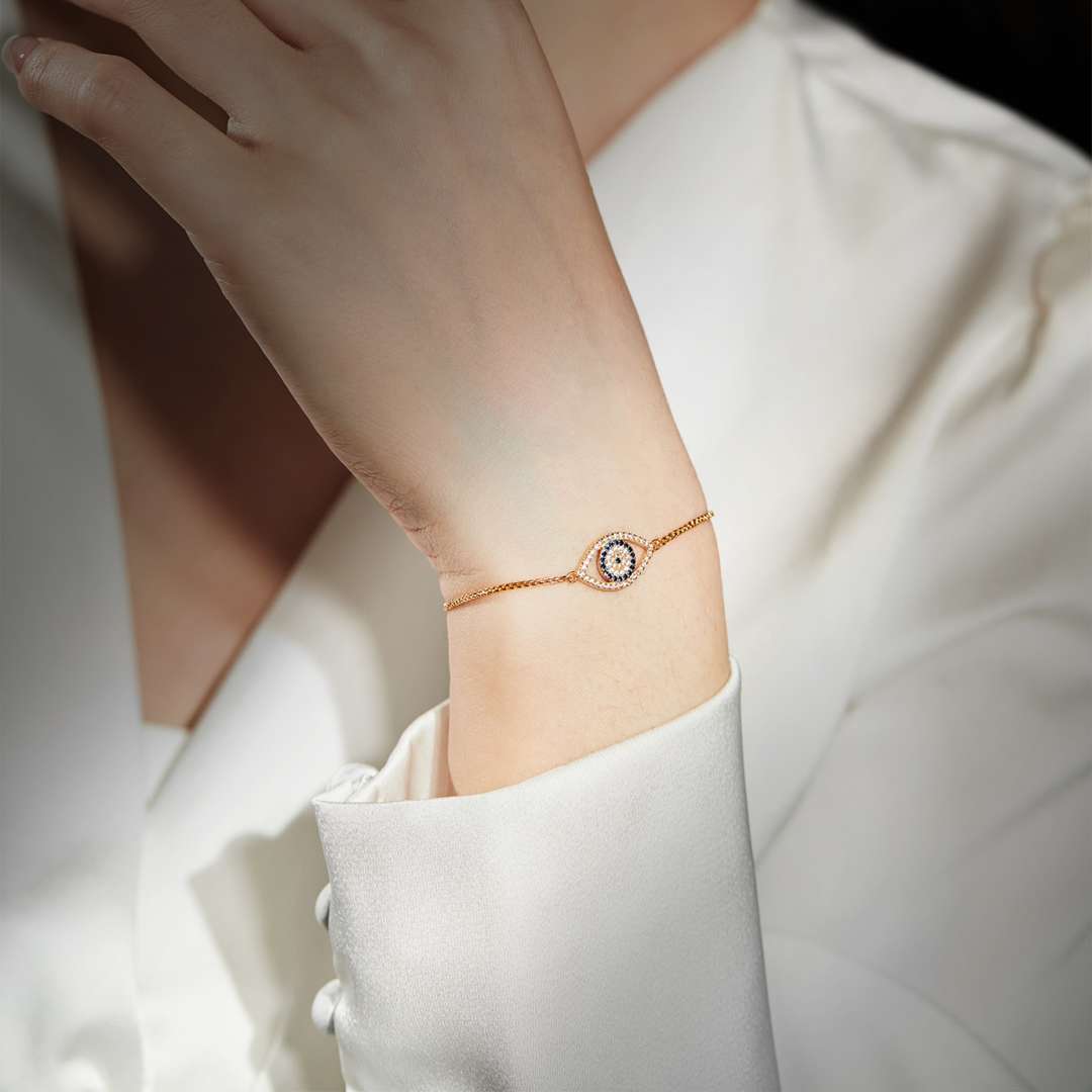 [Olivia Jewelry]Dazzling Eye Shape Necklace