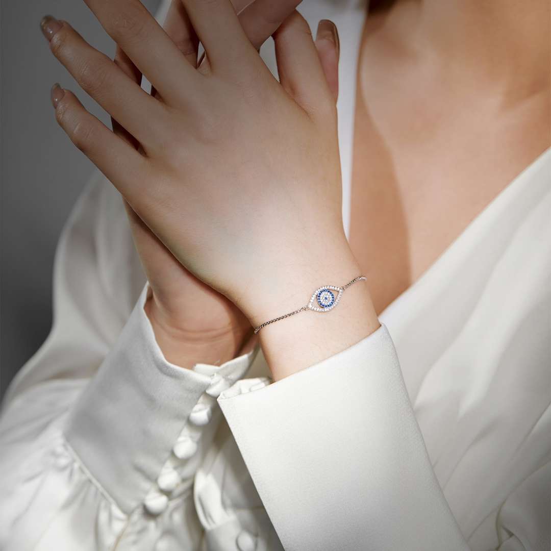 [Olivia Jewelry]Dazzling Eye Shape Necklace