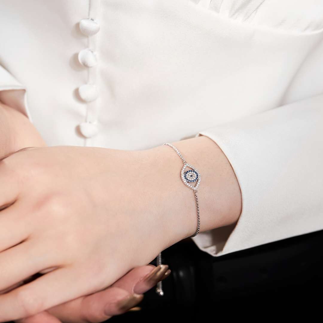 [Olivia Jewelry]Dazzling Eye Shape Necklace