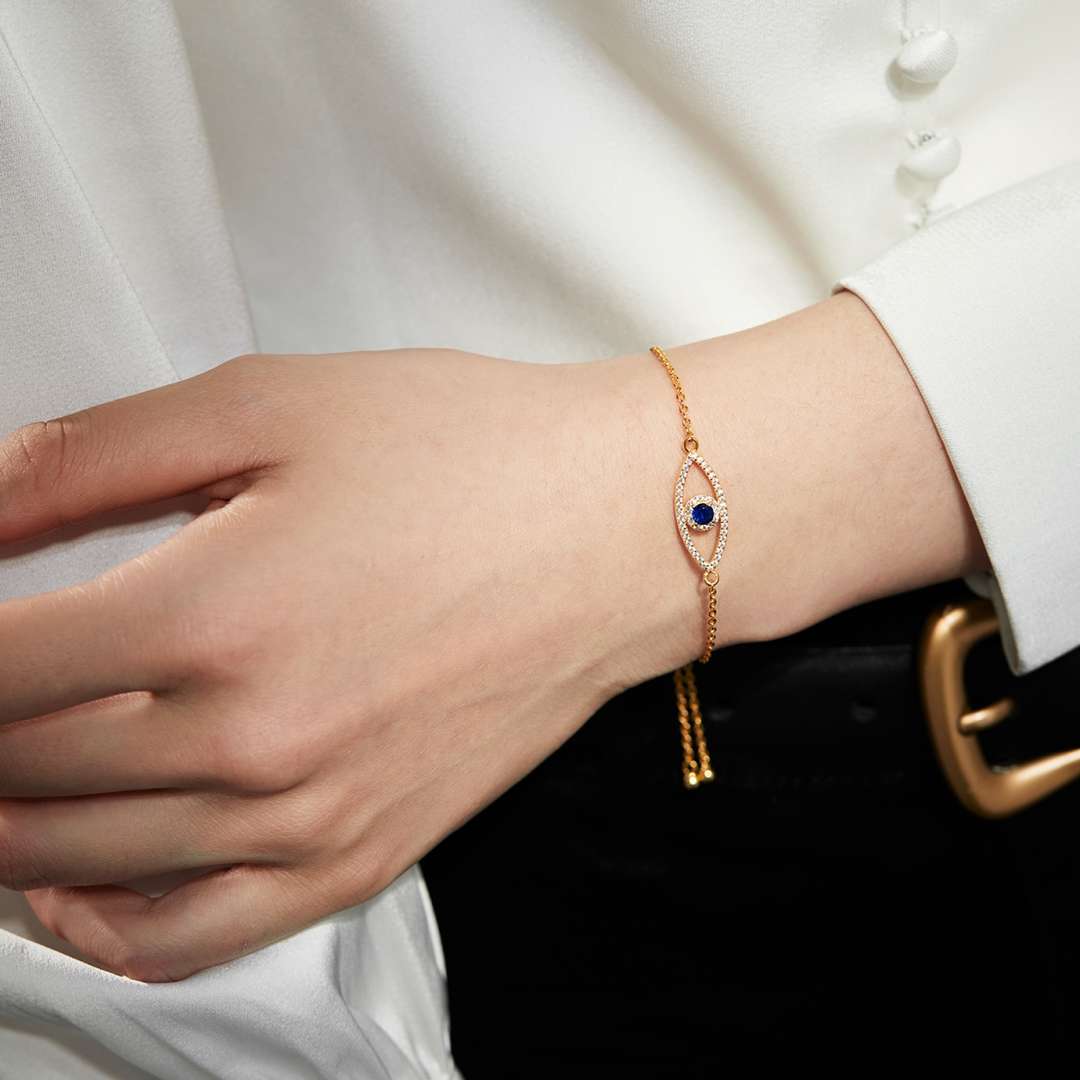 [Olivia Jewelry]Devil's Eye Hollow Design Bracelet