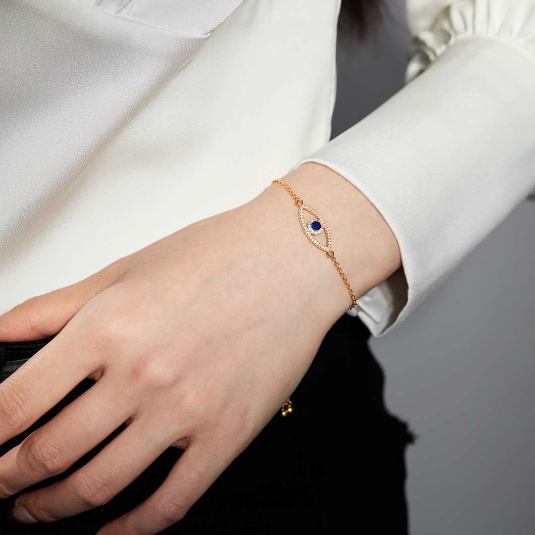 [Olivia Jewelry]Devil's Eye Hollow Design Bracelet