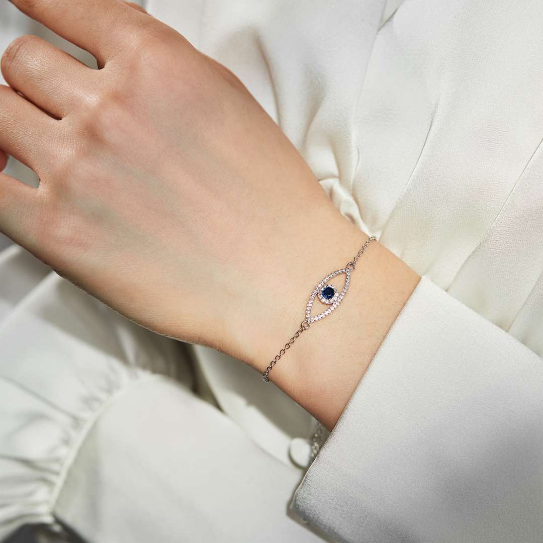 [Olivia Jewelry]Devil's Eye Hollow Design Bracelet