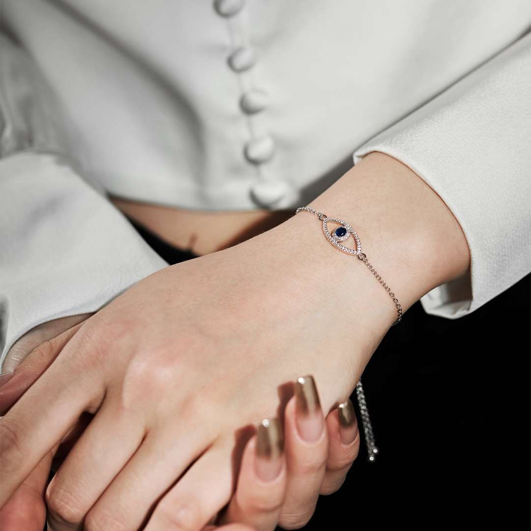 [Olivia Jewelry]Devil's Eye Hollow Design Bracelet
