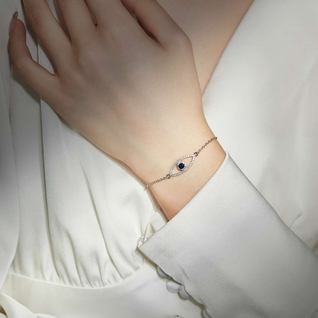 [Olivia Jewelry]Devil's Eye Hollow Design Bracelet