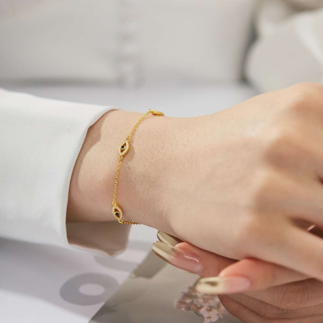 [Olivia Jewelry]Evil Eye Shape Pendent Necklace