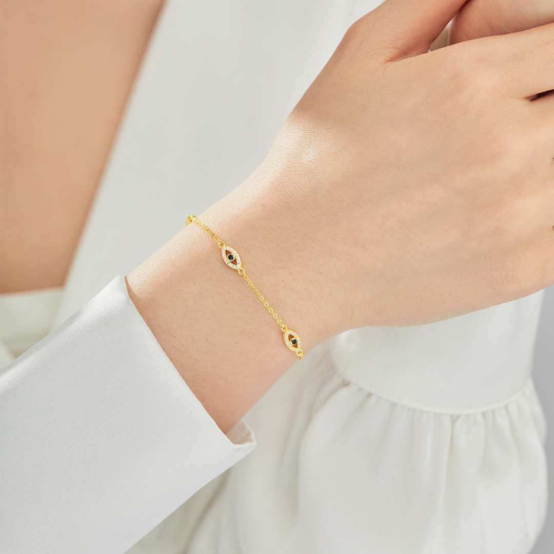 [Olivia Jewelry]Evil Eye Shape Pendent Necklace