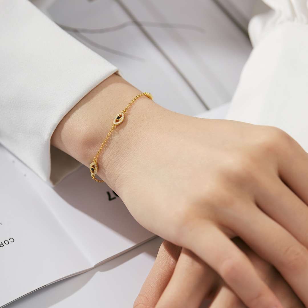 [Olivia Jewelry]Evil Eye Shape Pendent Necklace