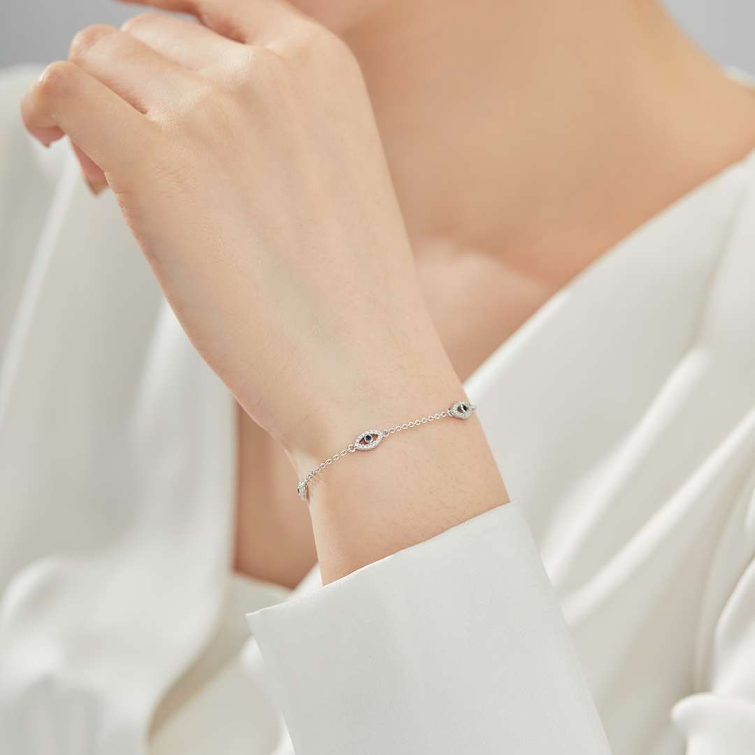 [Olivia Jewelry]Evil Eye Shape Pendent Necklace