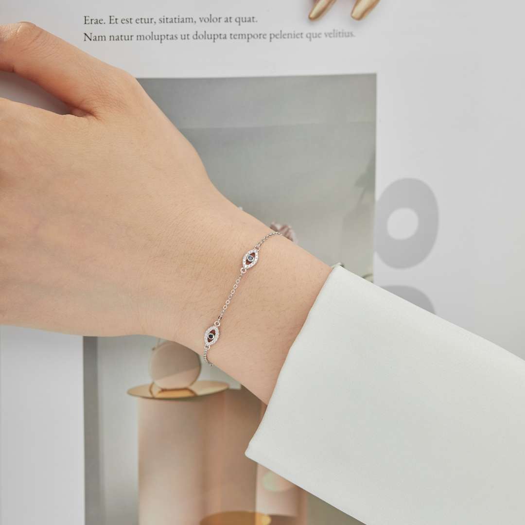 [Olivia Jewelry]Evil Eye Shape Pendent Necklace