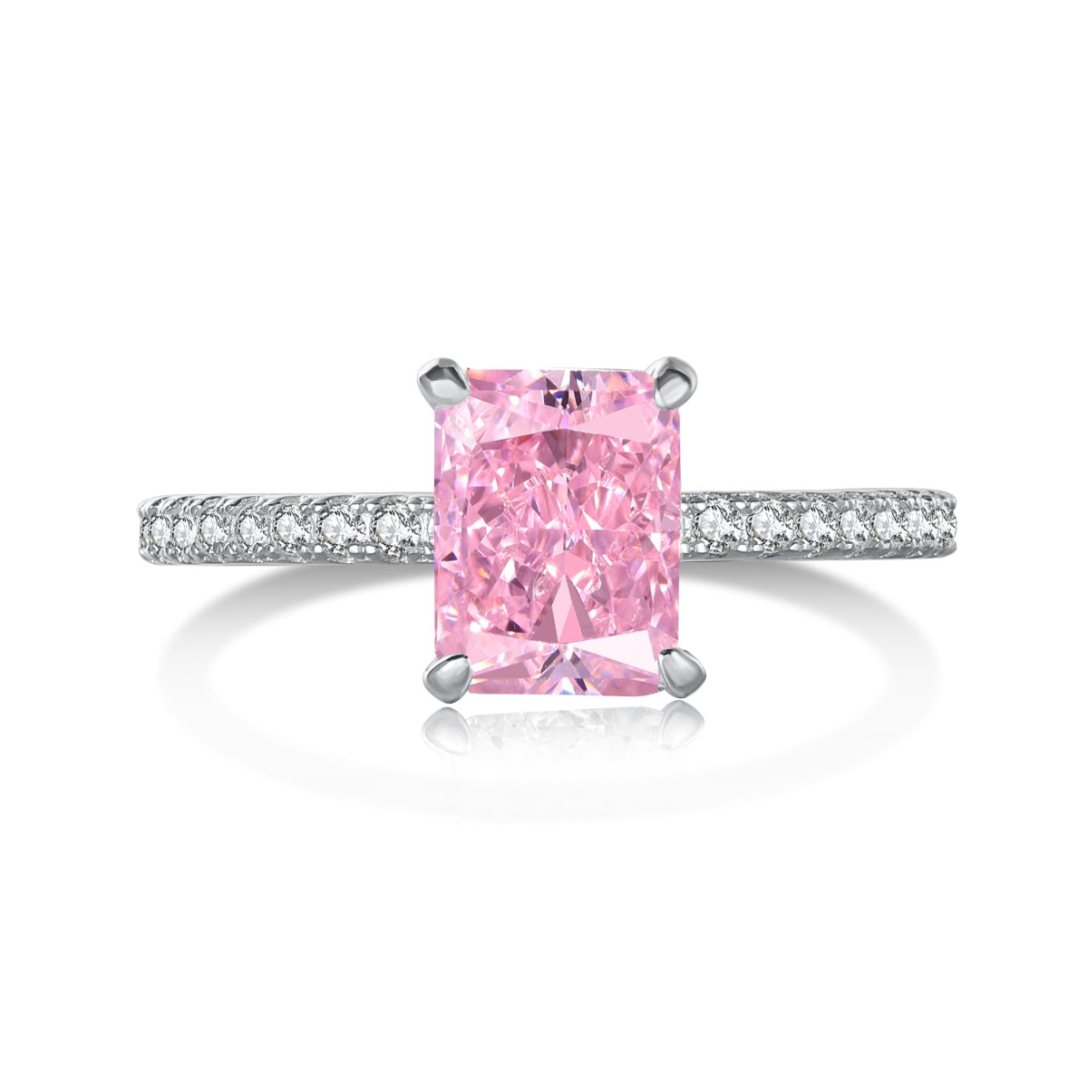[Olivia Jewelry]2.0 Carat Dazzling Sparkling Radiant Cut Party Ring