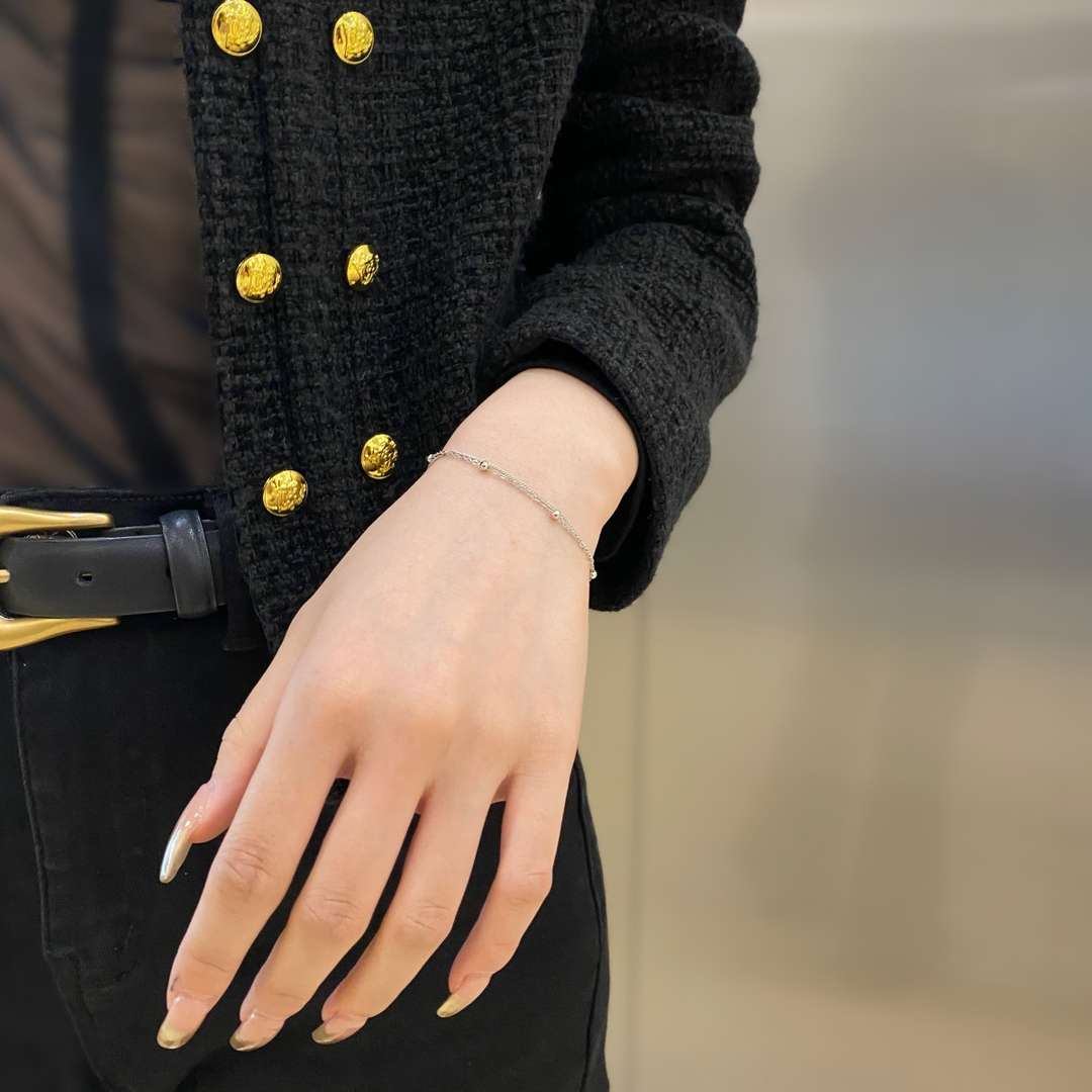 [Olivia Jewelry]Delicate Bead Double Layer Bracelet