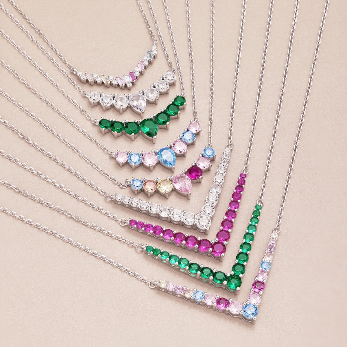 [Olivia Jewelry]Dainty Colorful Heart Necklace