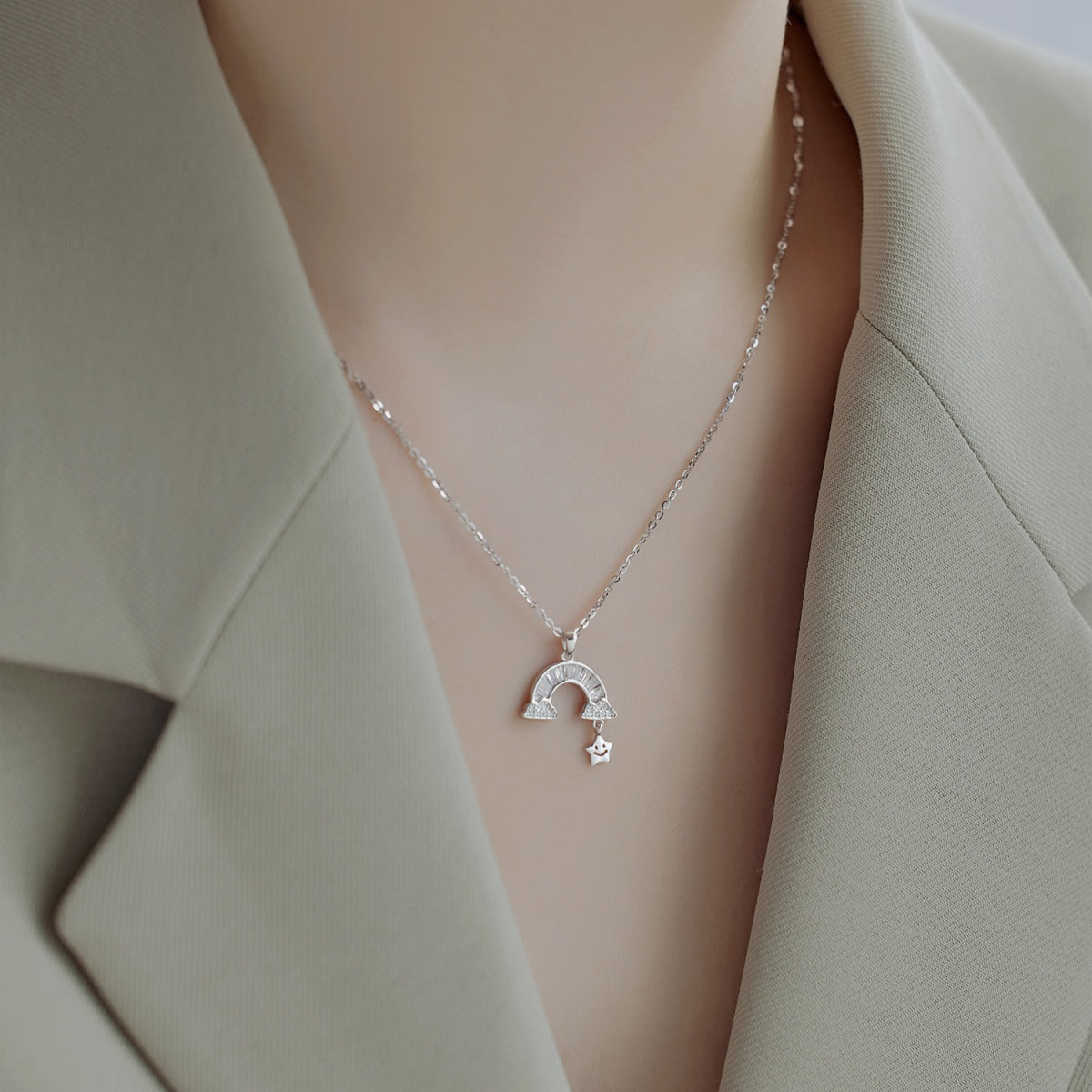 [Olivia Jewelry]Unique Rainbow Star Necklace