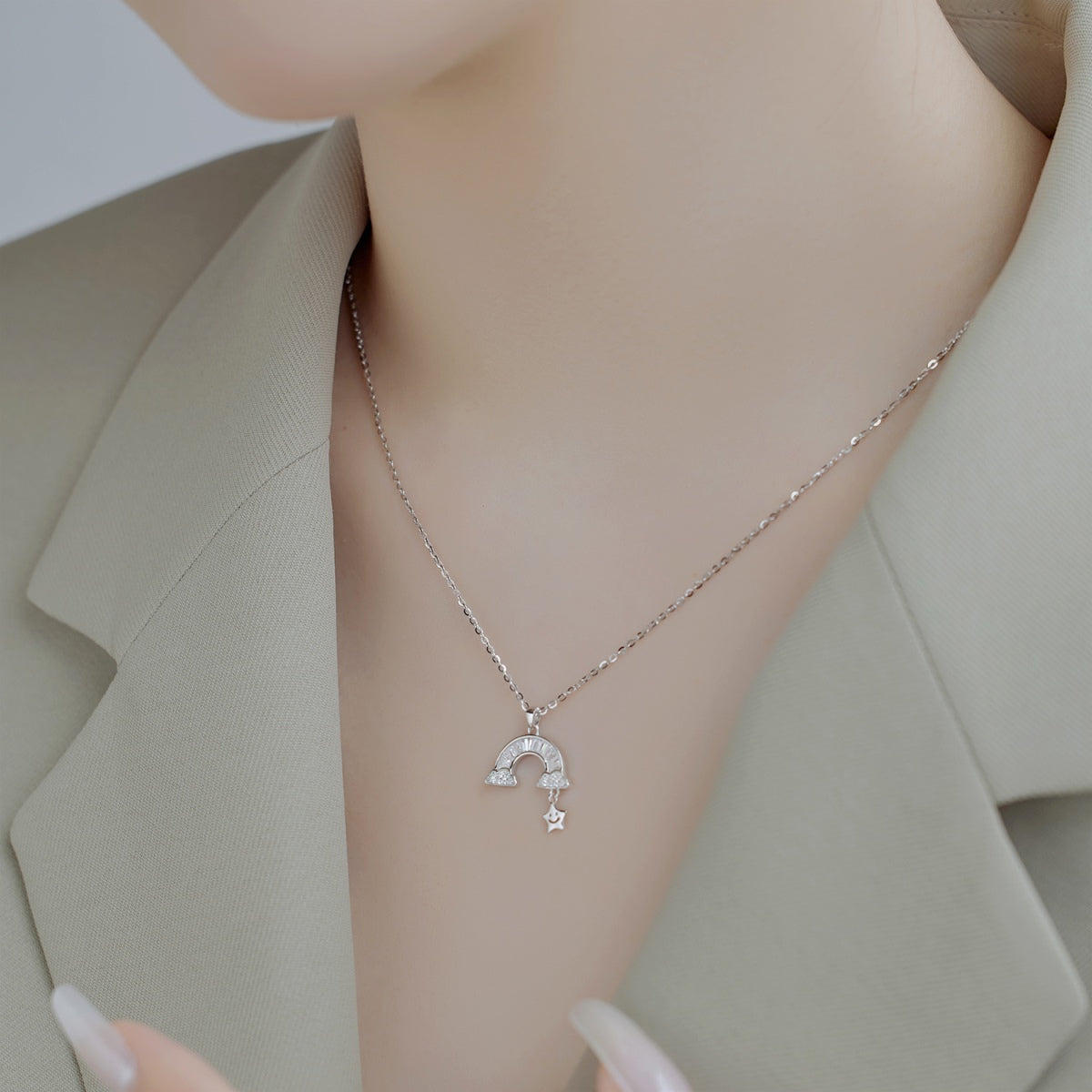 [Olivia Jewelry]Unique Rainbow Star Necklace