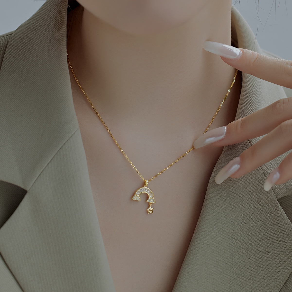 [Olivia Jewelry]Unique Rainbow Star Necklace