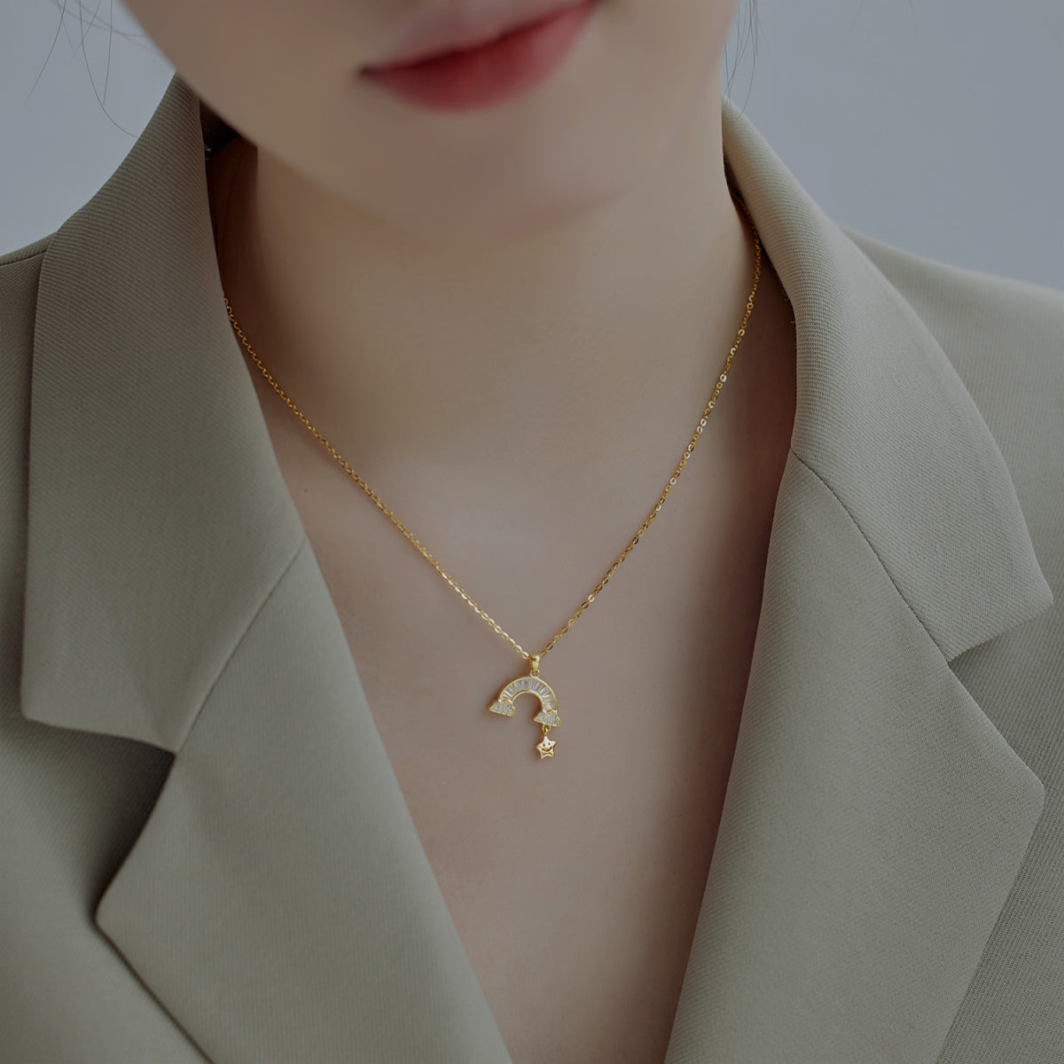 [Olivia Jewelry]Unique Rainbow Star Necklace