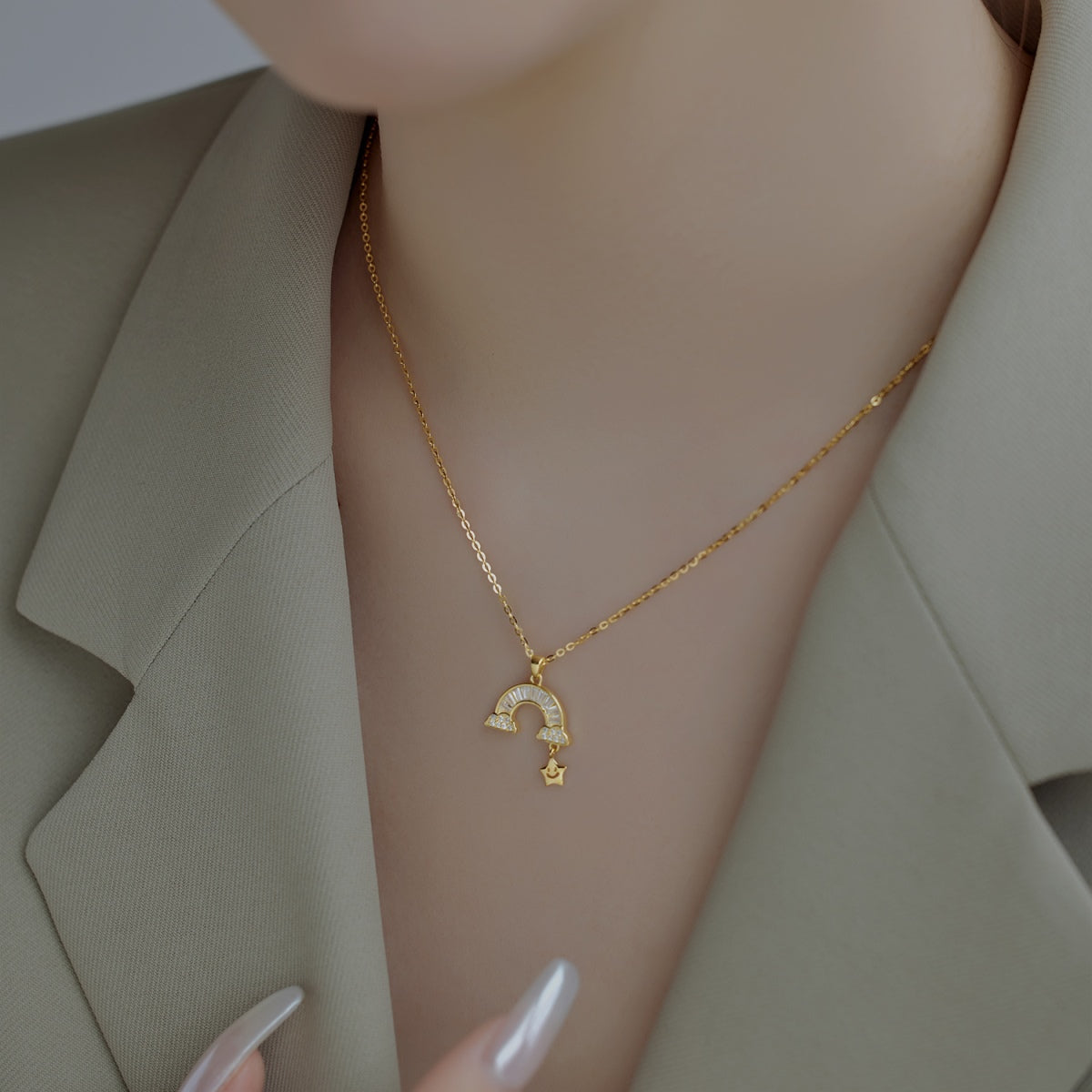 [Olivia Jewelry]Unique Rainbow Star Necklace